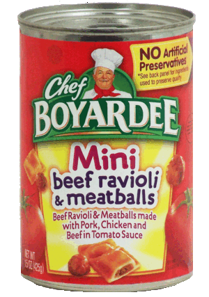 Chef Boyardee Mini beef ravioli & meatballs in tomato sauce 15 ounce