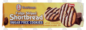 Voortman fudge striped shortbread cookies, sugar free 11.3 ounce