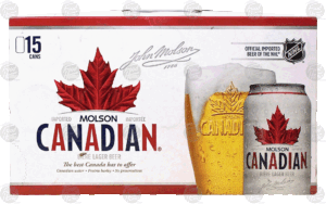 Molson Canadian lager beer, imported, 12-fl. oz. cans 15 pack