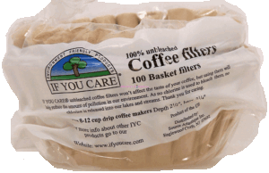 If You Care basket coffee filters, 100% unbleached, depth 2 1/2 100 count