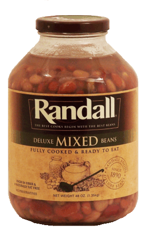 Randall deluxe mixed beans, fully cooked and ready to eat 48 ounce