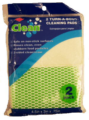 Ritz Clean turn-a-bout cleaning pads, 4.5 x 3 x .75-inch, safe on non-stick surfaces 2 count