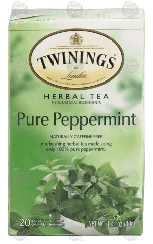 Twinings Of London Tea Bags Pure Peppermint Herbal Tea Caffeine Free 1.41 Oz 20 count