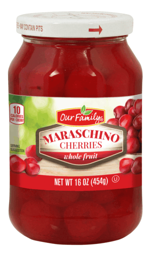 Our Family maraschino cherries, whole fruit 16 ounce