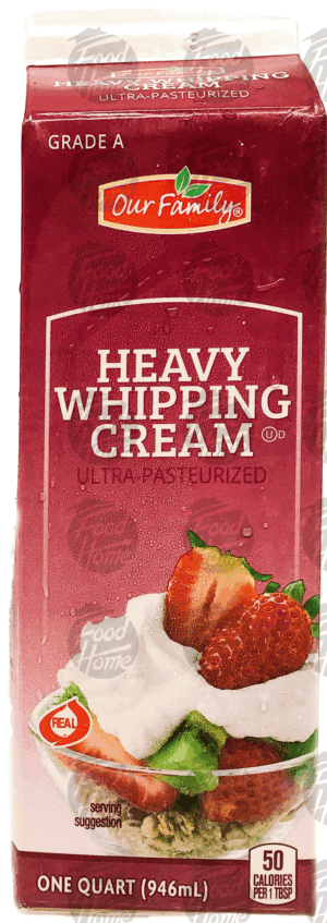 Our Family heavy whipping cream, carton 1 quart