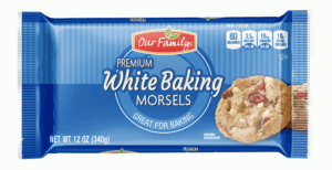 Our Family Premium white baking chips for baking 12 ounce