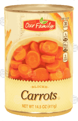 Our Family sliced carrots 14.5 ounce