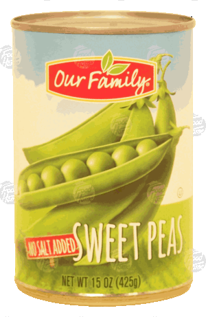 Our Family sweet peas, no salt added 15 ounce