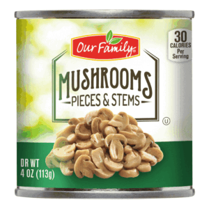 Our Family mushrooms, pieces & stems 4 ounce
