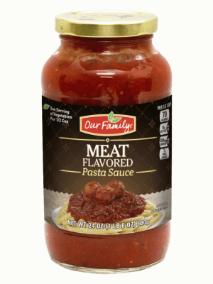 Our Family meat flavored pasta sauce 24 ounce