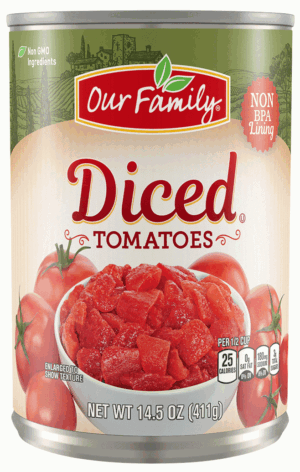 Our Family diced tomatoes 14.5 ounce