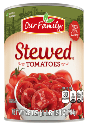Our Family stewed tomatoes 28 ounce