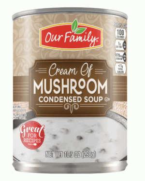 Our Family cream of mushroom condensed soup 10.5 ounce