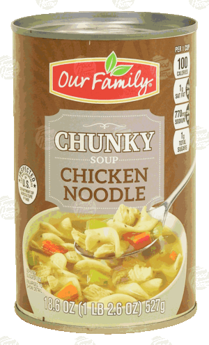 Our Family Chunky chicken noodle soup 18.6 ounce