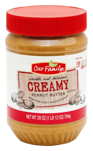 Our Family peanut butter, creamy 28 ounce