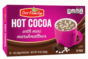 Our Family hot cocoa with mini marshmallows dry mix, 10-pouches 10 ounce