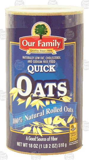 Our Family quick oats natural rolled oats 18 ounce