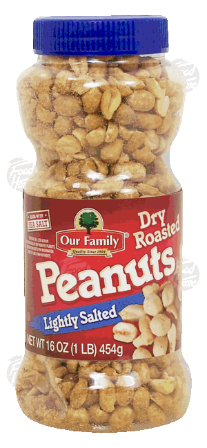 Our Family peanuts, dry roasted, lightly salted 16 ounce