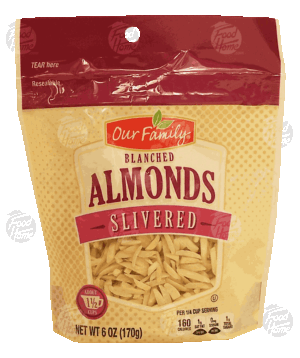 Our Family almonds, blanched silvered 6 ounce