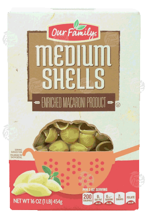 Our Family medium shells dry pasta 16 ounce