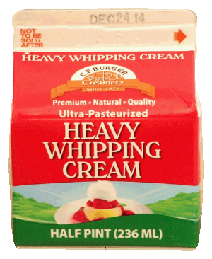 C.F.Burger heavy whipping cream, ultra-pasteurized 0.5 pint