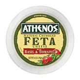 Athenos feta cheese with basic & tomato, natural crumbled 6 ounce