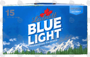 Labatt Blue light canadian pilsener beer, 12-fl. oz. cans 15 pack