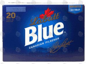 Labatt Blue canadian pilsner beer, 11.5-fl. oz. glass bottles 20 pack
