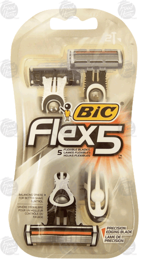 Bic Flex 5 disposable razors, 5 flexible blades 2 count