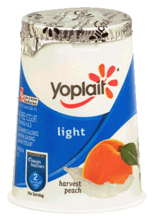 Yoplait Light harvest peach fat free yogurt 6 ounce