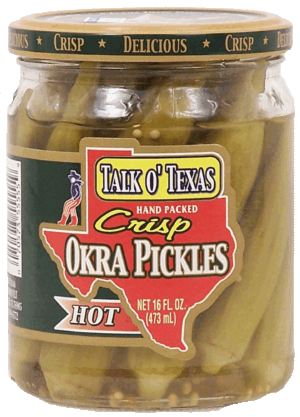 Talk Of Texas hand picked crisp okra pickles hot 16 fluid ounce