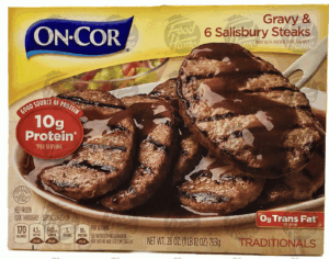 On-Cor Traditionals gravy & salisbury steaks charbroiled 6 ct, frozen entree 28 ounce
