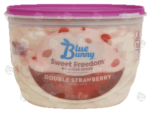Blue Bunny Sweet Freedom double strawberry ice cream, no sugar added 48 fluid ounce