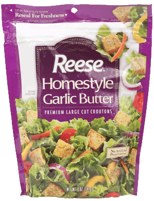 Reese homestyle garlic butter premium large cut croutons 5 ounce