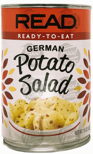 Read german potato salad, sealed can 15 ounce