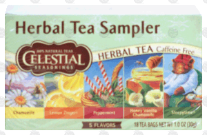 Celestial Seasonings herbal tea sampler, caffeine free, 5 flavors, 18-bags 1 ounce