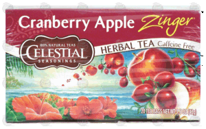 Celestial Seasonings Zinger cranberry apple flavored caffeine free herbal tea, 20-bags 1.5 ounce