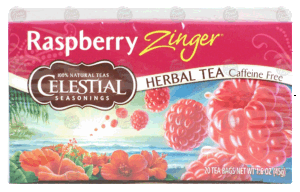 Celestial Seasonings Zinger raspberry 100% natural herb tea, caffeine free, 20 tea bags 1.6 ounce