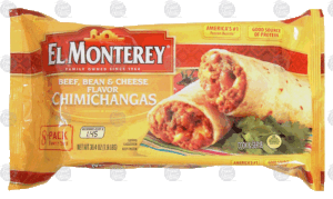El Monterey beef, bean & cheese flavor chimichangas, 8 pack 30.4 ounce