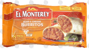El Monterey bean & cheese burritos, 8 pack 32 ounce