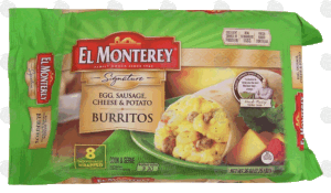 El Monterey Signature egg, sausage, cheese & potato burritos, 8 individually wrapped 36 ounce