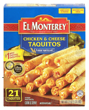 El Monterey chicken & cheese taquitos, monterey jack cheese, flour tortillas, 21 taquitos 21 ounce