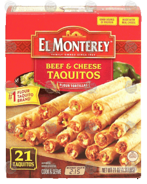 El Monterey beef & cheese taquitos, flour tortillas, 21 taquitos 21 ounce