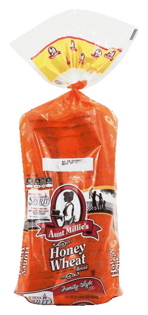 Aunt Millie's Family-Style honey wheat bread 22 ounce