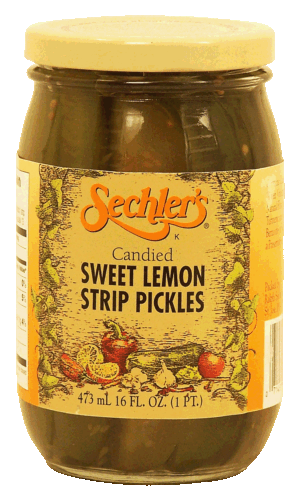 Sechler's candied sweet lemon strip pickles 16 fluid ounce