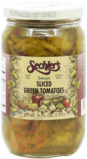 Sechler's sweet sliced green tomatoes 16 fluid ounce