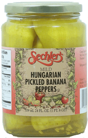 Sechler's mild hungarian pickled banana peppers 24 fluid ounce
