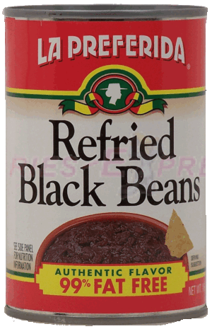 La Preferida refried black beans, 99% fat free, authentic flavor 16 ounce