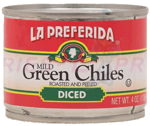 La Preferida mild diced green chilli roasted and peeled 4 ounce