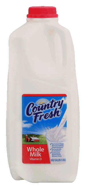 Country Fresh vitamin D whole milk 0.5 gallon